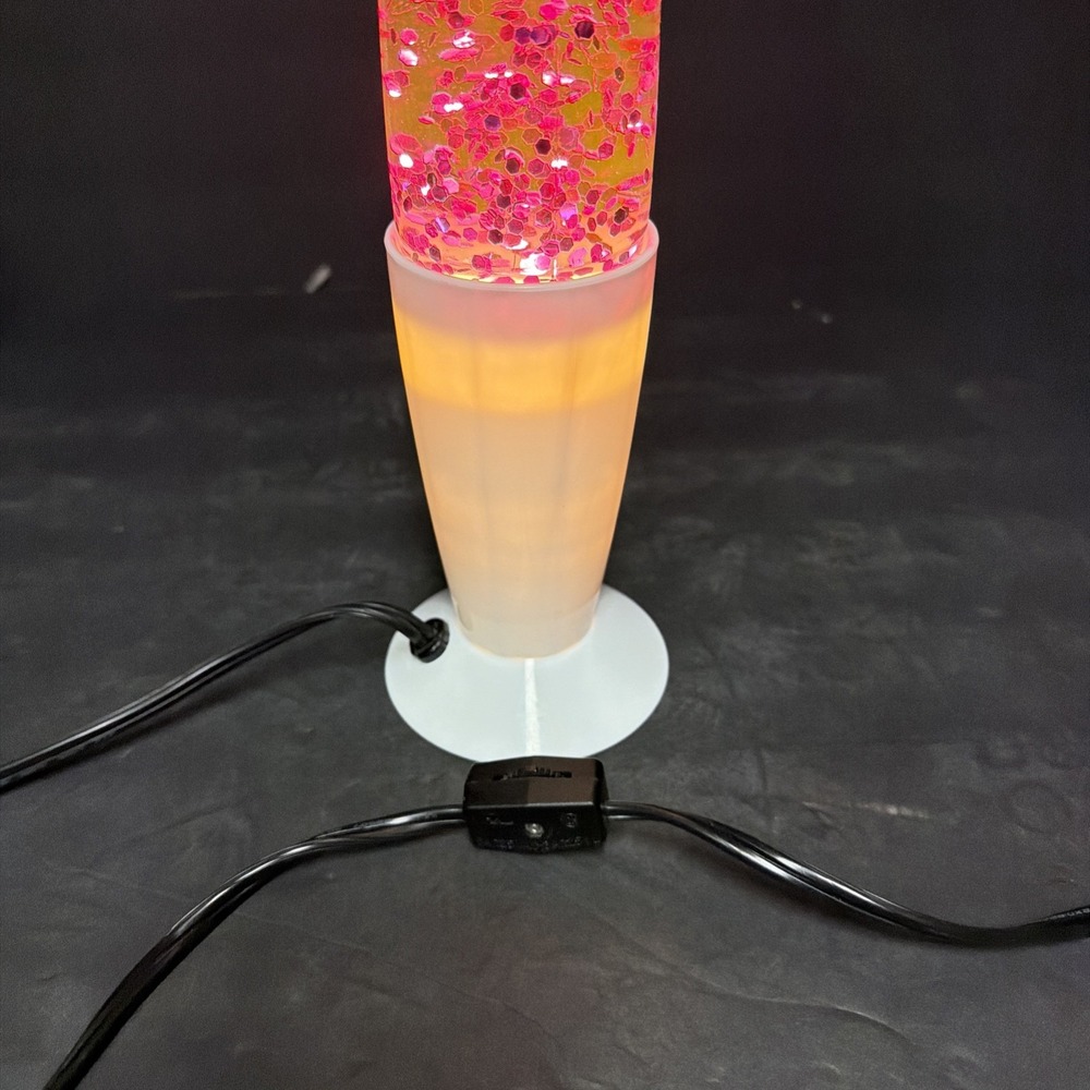 white lava lamp With Pink Glitter 14" PRE OWNED - Picture 5 of 6